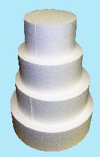 Round Styrofoam Cake Dummies 4 inches High (sold individually)