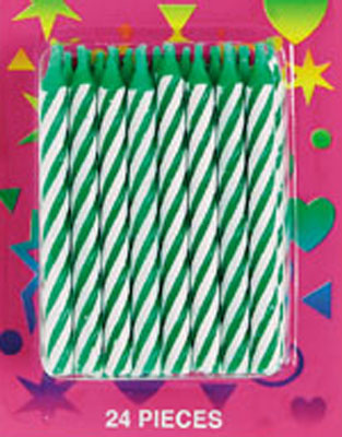 Candy Stripe Candles Green