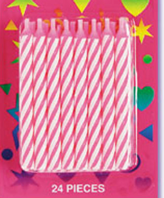 Candy Stripe Candles Pink