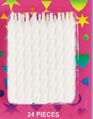 Candy Stripe Candles White
