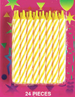 Candy Stripe Candles Yellow