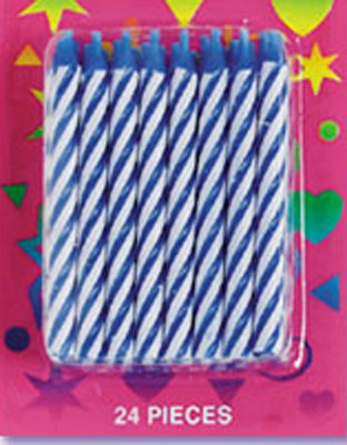 Candy Stripe Candles Blue