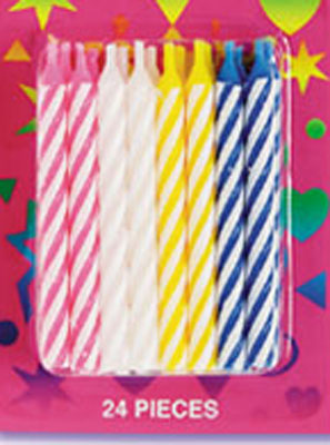 Candy Stripe Candles Asst Colors