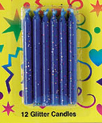 Glitter Candles Blue