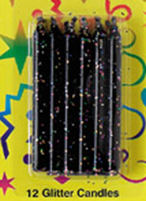 Glitter Candles Black