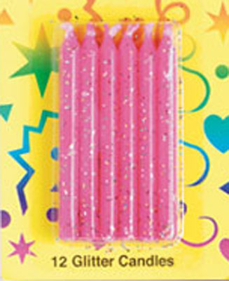 Glitter Candles Pink