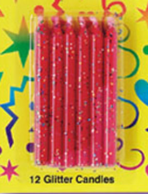Glitter Candles Red