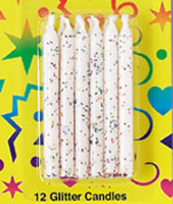 Glitter Candles White
