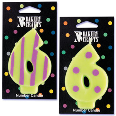 Number 6 Candle