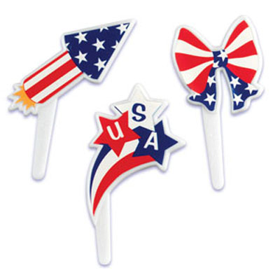 4th of July Assortment Cupcake Picks
