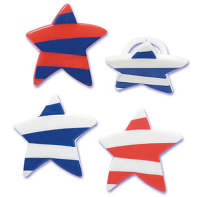 Red, White and Blue Star Cupcake Rings