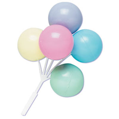 Pastel Color Balloon Cluster Cupcake Picks
