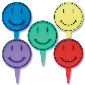 Smiley Face Cupcake Picks