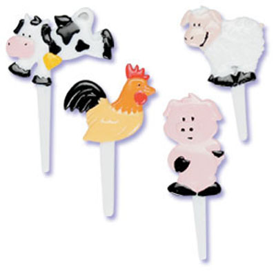 Farm Animals Puffy Cupcake Picks