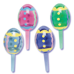 3D Transparent Easter Eggs Cupcake Picks