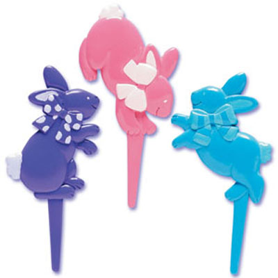 Jumpin' Easter Bunnies Jewel Cupcake Picks