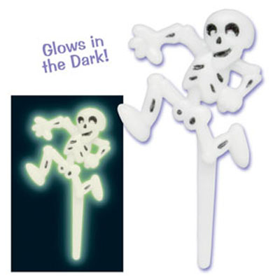 Glow-in-the-Dark Skeleton Cupcake Picks