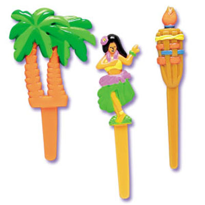 Kids Picks on Hawaiian Luau Cupcake Picks