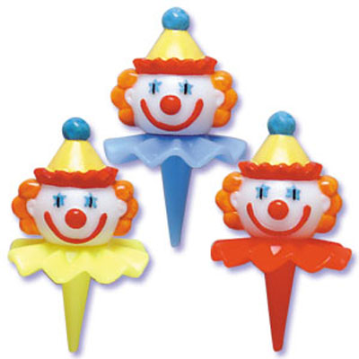 3-D Clown Heads Cupcake Picks