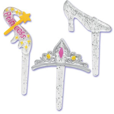 Princess Assortment Puffy Glitter Cupcake Picks
