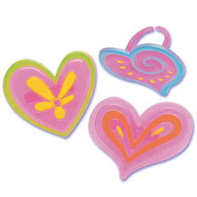 Contemporary Heart Puffy Jewel Rings