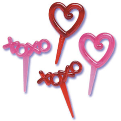 Heart and XO's Puffy Jewel Picks