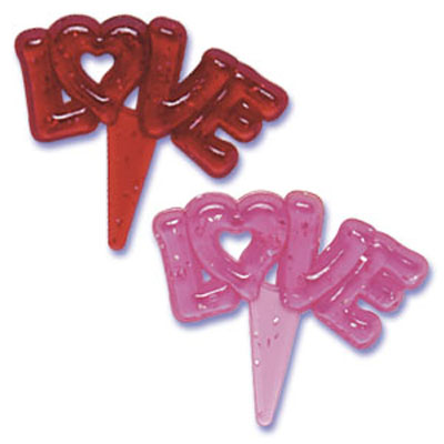 LOVE Jewel Puffy Cupcake Picks