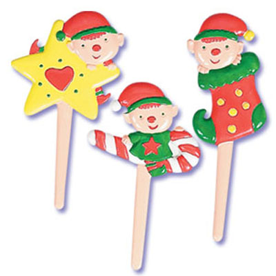 Elves Puffy Cupcake Picks