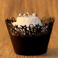 Cupcake Wrappers Black Stars Design