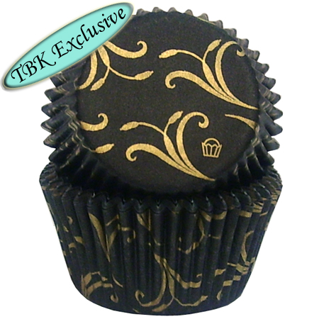 Elegant Gold Swirl Baking Cups