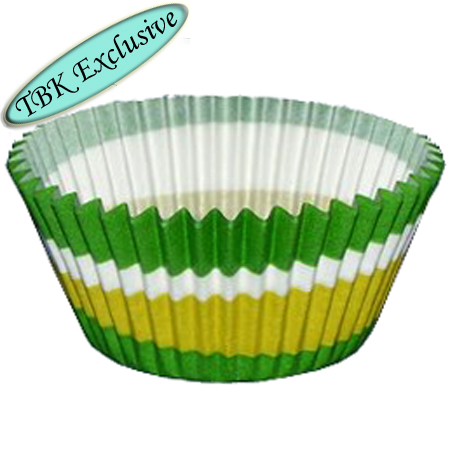Green Swirl Design Jumbo Baking Cups