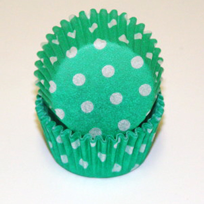 Green Polka Dots Baking Cups