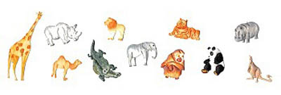 Safari Animals Tappits Set