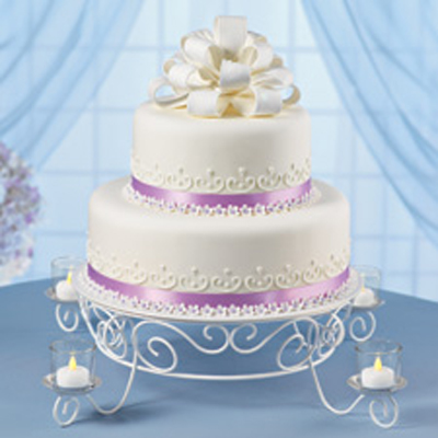 Glass Wedding Cake Stands on Candlelight Cake Stand
