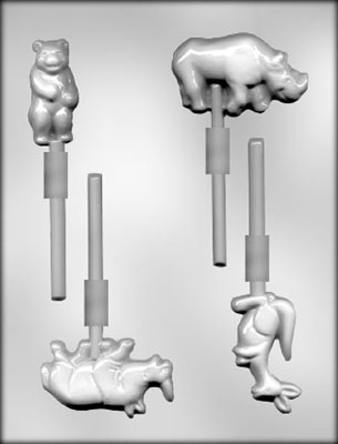 Zoo Animals Chocolate Sucker Candy Mold