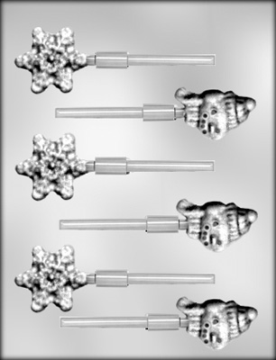 Snowman-Snowflake Chocolate Sucker Mold