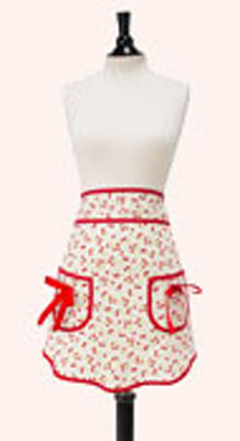 Jessie Steele Retro Cherries Print Half Apron