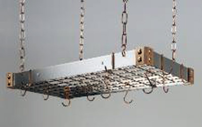 Rogar Rectangular Pot Racks-Metal & Metal Accents with Grid