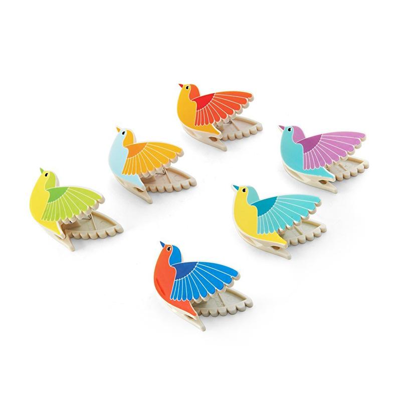 Kizmos Small Bird Bag Clips, Set of 6