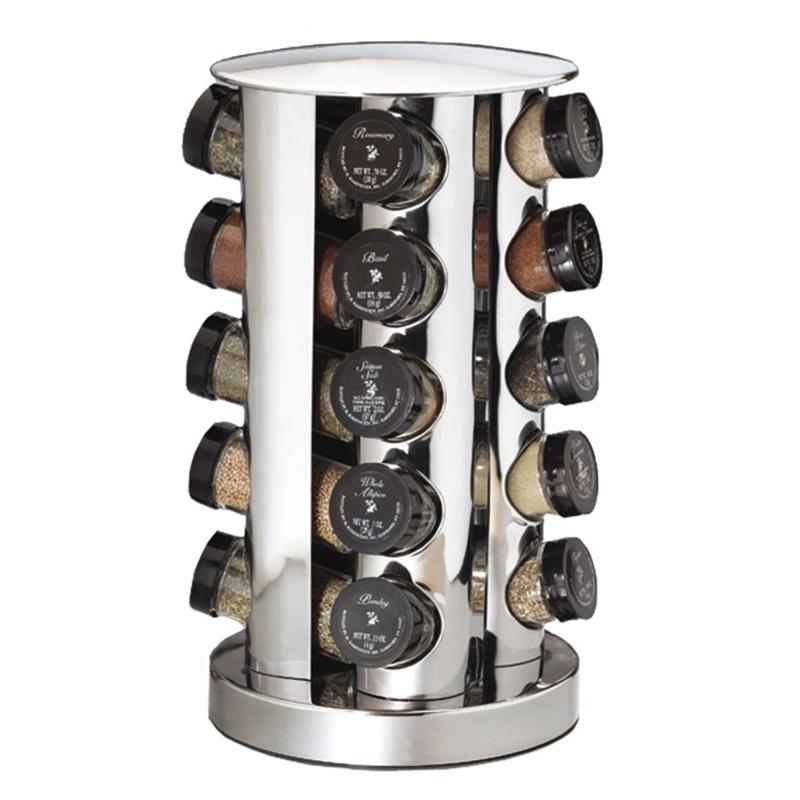 Kamenstein 20 Jar Filled Revolving S/S Spice Tower