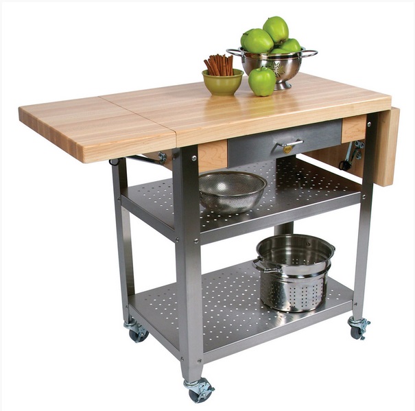 John Boos Cucina Elegante 1 3 4 Thick Hard Maple Kitchen Cart Cuce Jpg