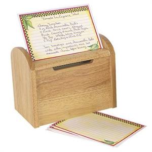 Fox Run Wooden Recipe Card Box