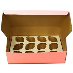 Pink 1 Dozen Standard Cupcake Box - 2 Piece