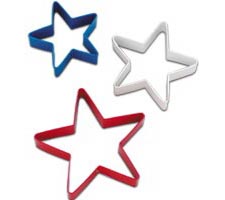 3 Piece Red, White And Blue Cutter set