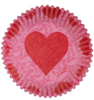 Pink Damask Valentine Standard Baking Cups
