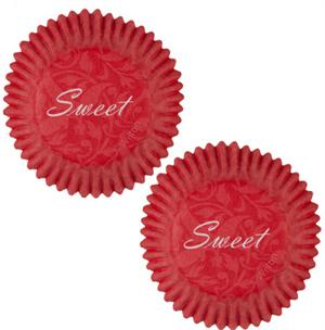 Pink Damask Valentine Mini Baking Cups