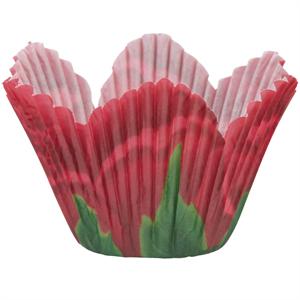 Red Rose Petal Baking Cups