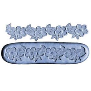 1-3/4 Inch Flowers And Leaves Lace Border Silicone Mold