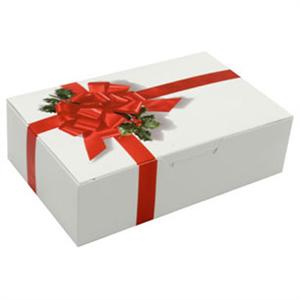 Ribbon And Holly One Piece Folding Candy Boxes