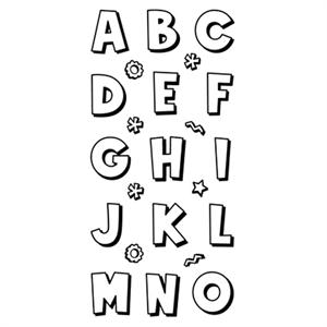Inkadinkado Clear Stamp Cartoon Alphabet Set